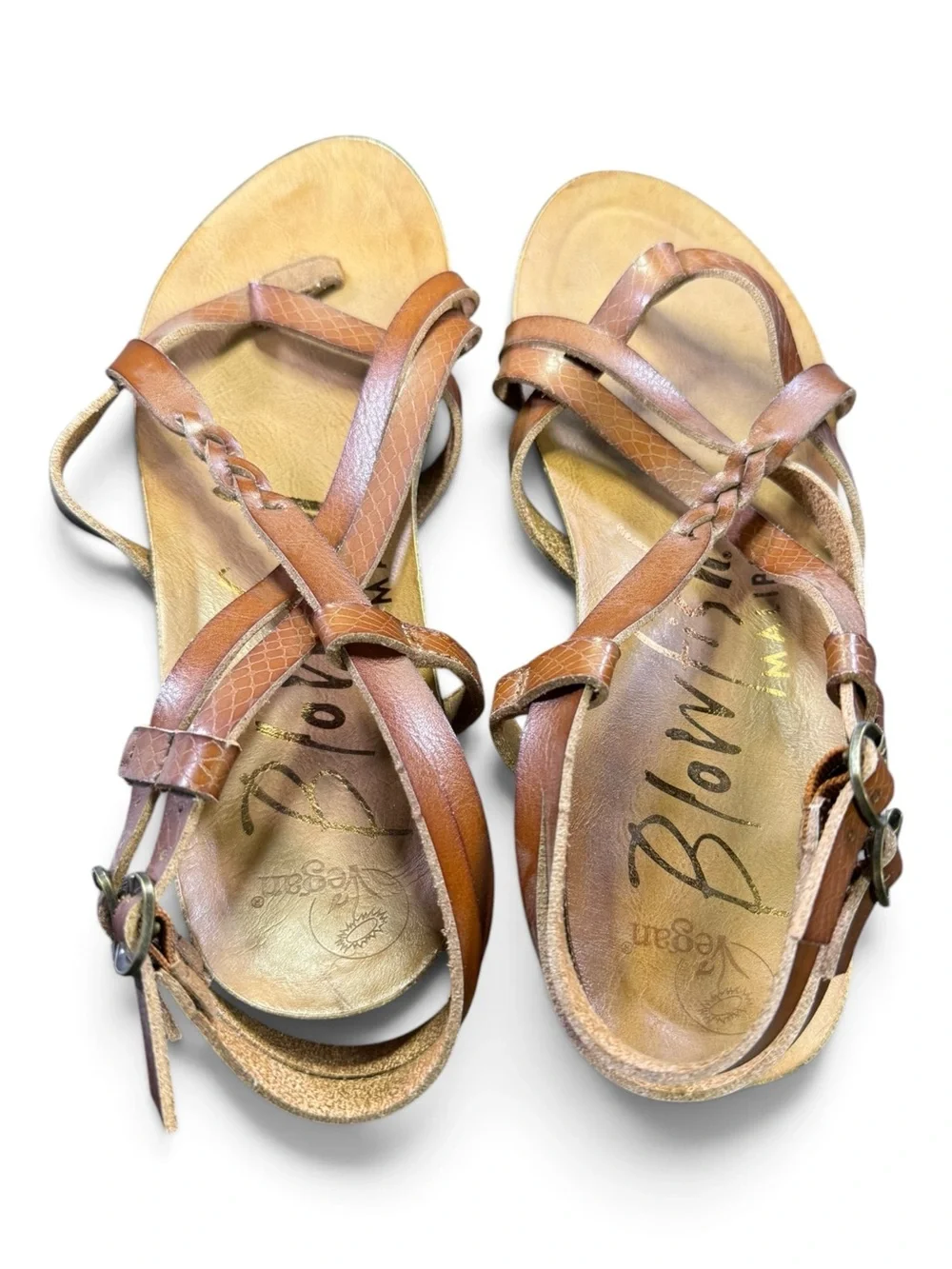 Blowfish Tan Braided Strappy Sandals